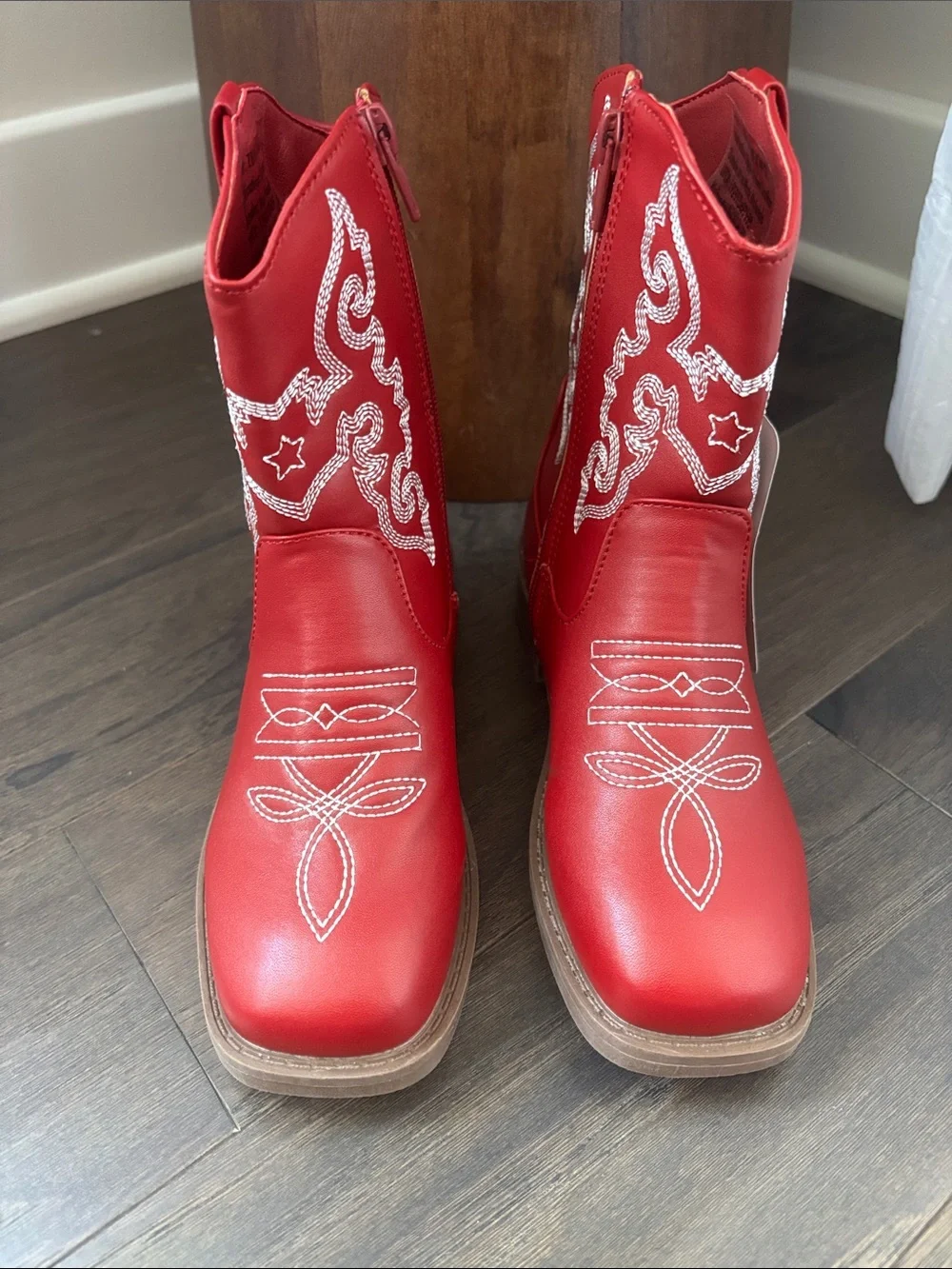 Pawz Western Upper faux leather,side zipper,embroidered,TPR outsole,cushioned